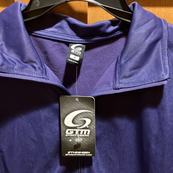 GTM Sportswear Purple Long Sleeve Zip Up Jacket w/ soft fleece inside Sz Small - Picture 2 of 8
